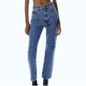 Zara NWT rhinestone jeans!